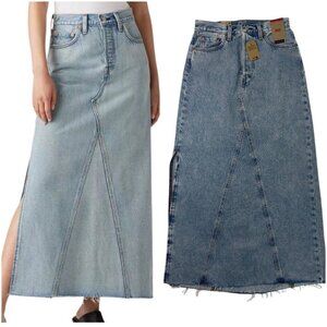 NWOT Denim Maxi Skirt - Blue